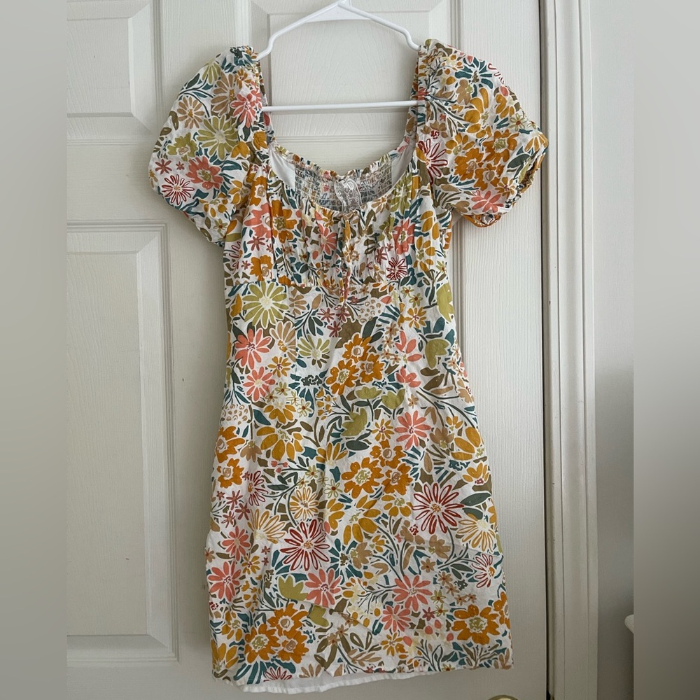 Floral Tie-Front Mini Dress